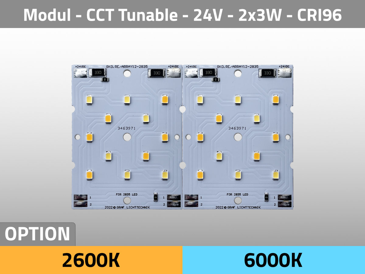 LED Module ARRAY 12 2835 CCT Tunable Tungsten Daylight 24V CRI96 Dual