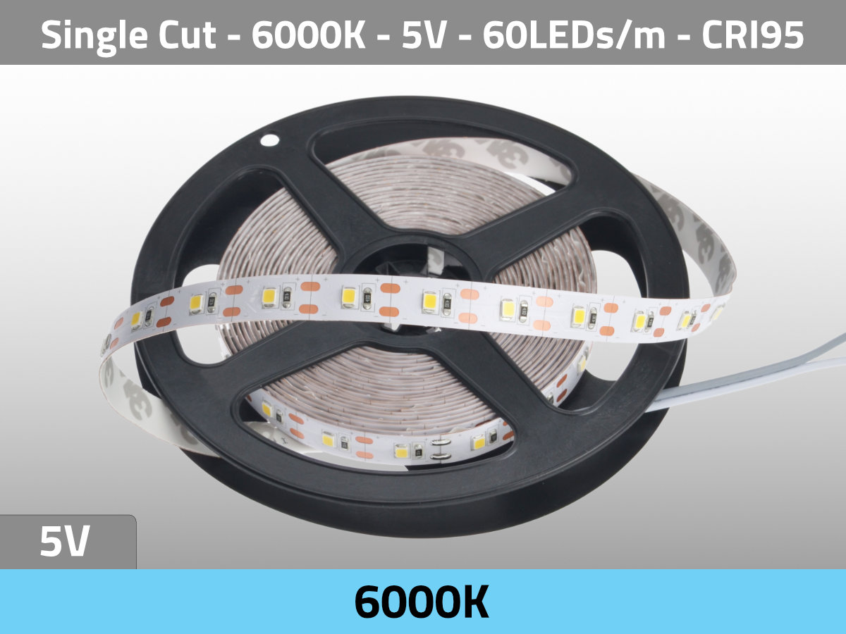 High CRI 95 LED Strip Light - 6500K Daylight White LED Strip