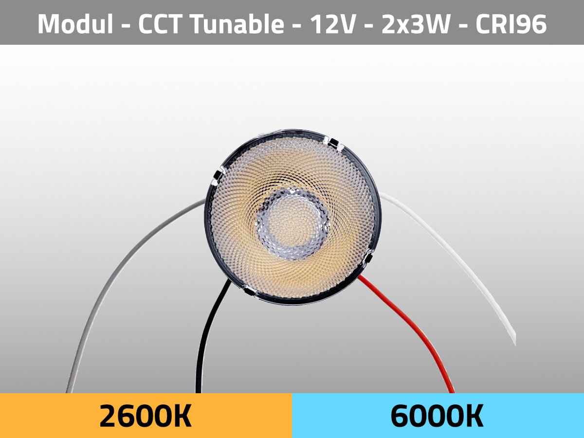 LED Modul COB 9 CCT Tunable Kunstlicht Tageslicht 12V CRI96 LEDIL Anschlusslement