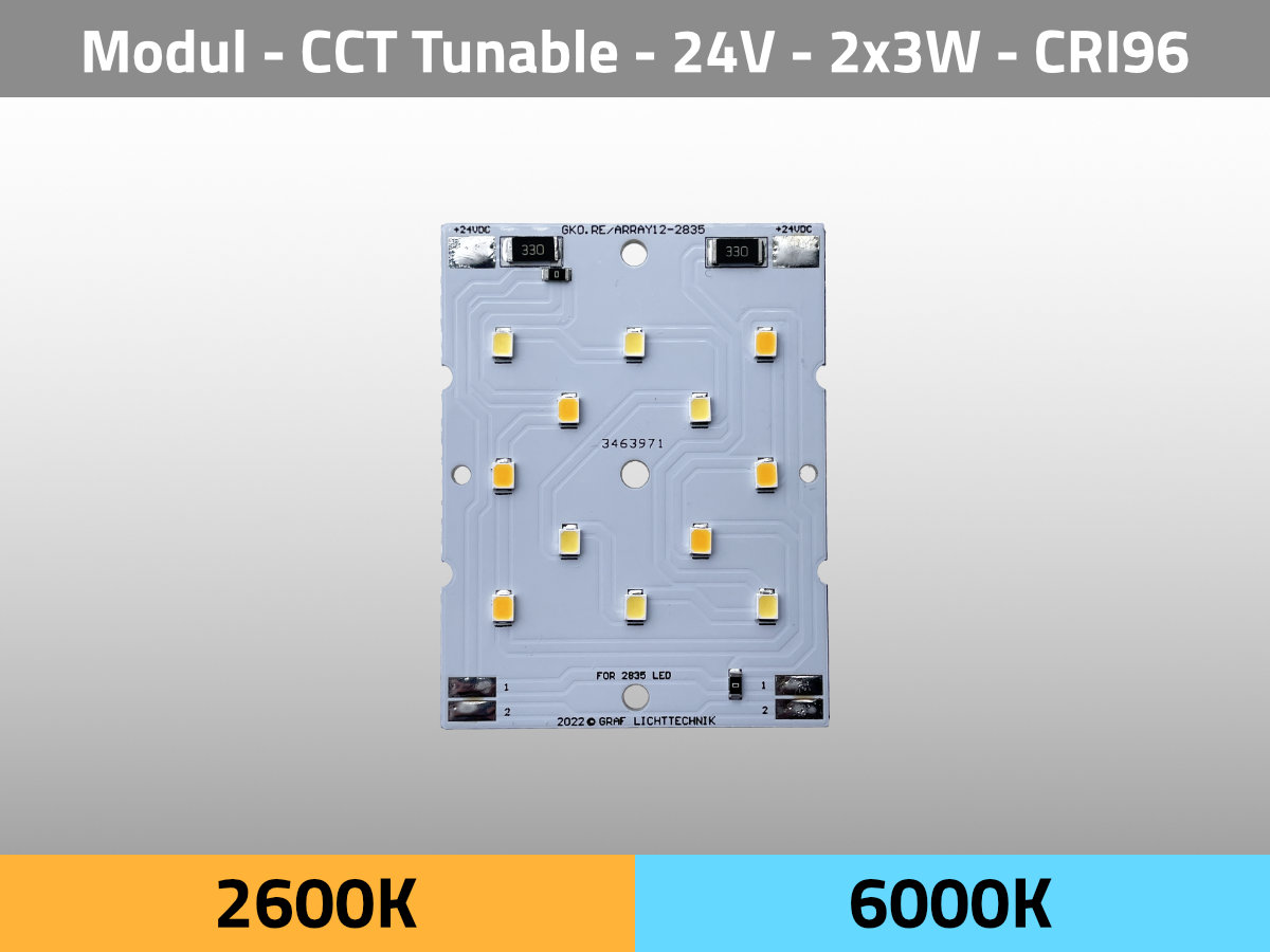 LED Module ARRAY 12 2835 CCT Tunable Tungsten Daylight 24V CRI96 Single