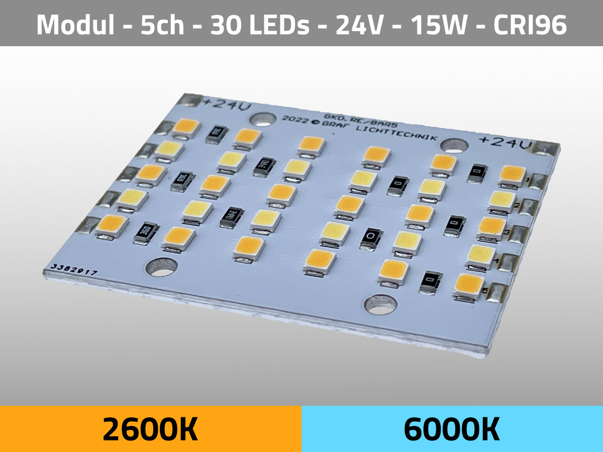 LED Modul Bi-Color CCT Hybrid 2600K 6000K Kunstlicht Tageslicht CRI96