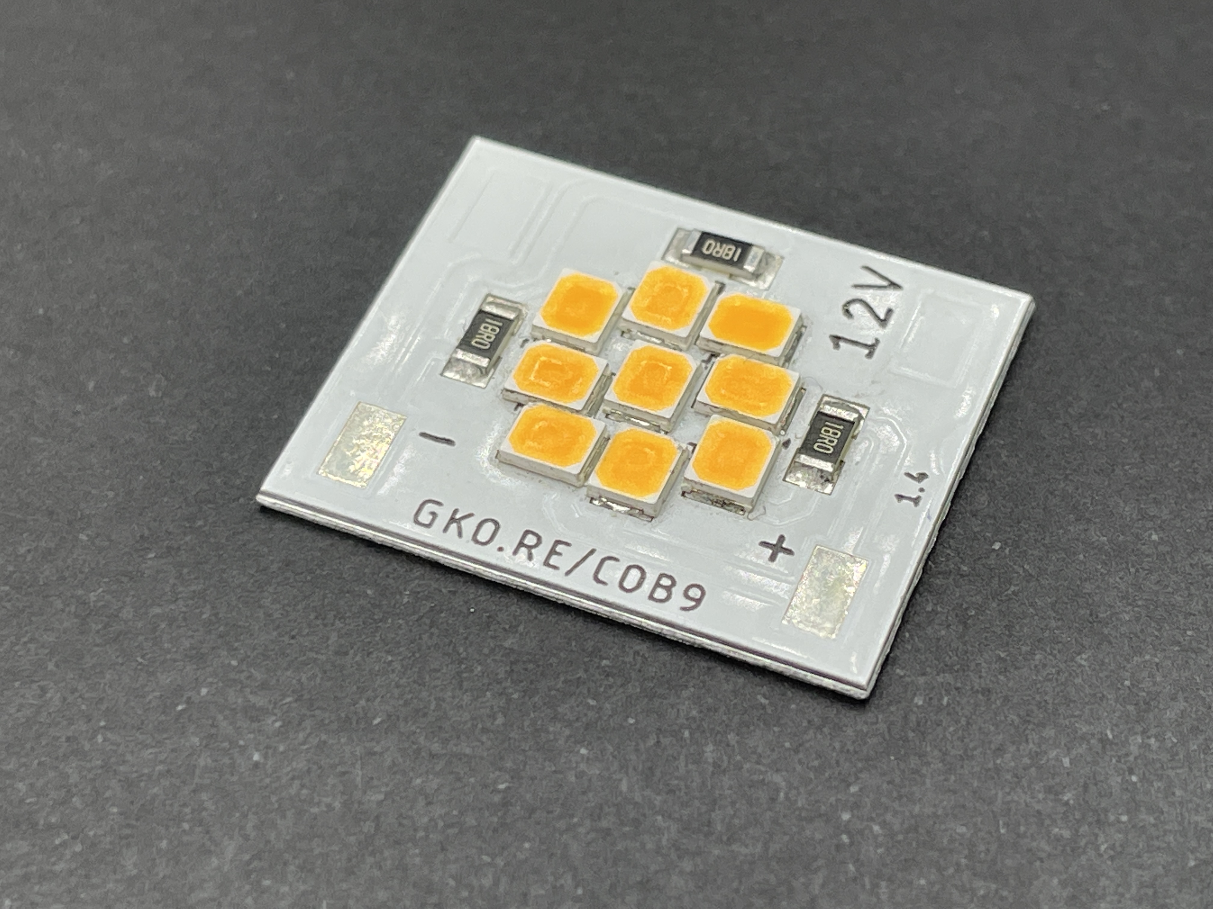 LED Module COB 9 2600K Tungsten 12V CRI96 Iso View