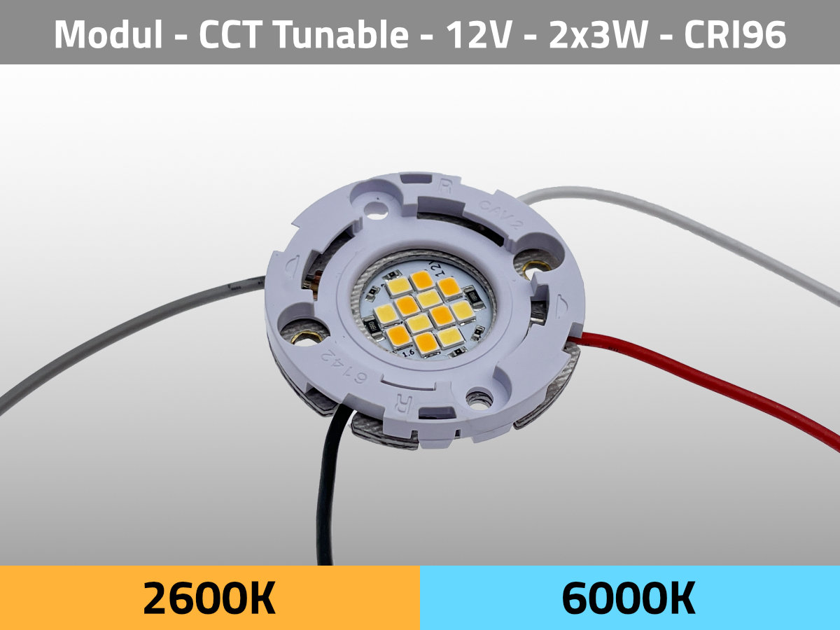 LED Modul COB 9 CCT Tunable Kunstlicht Tageslicht 12V CRI96 LEDIL Anschlusslement