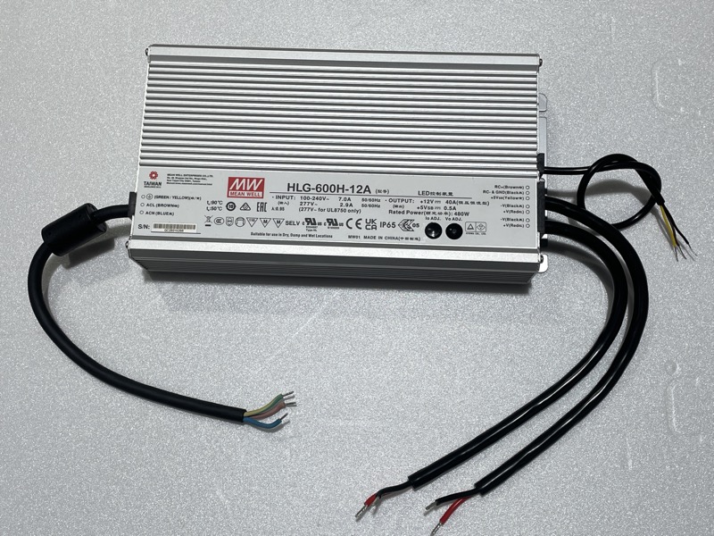 LED Power Supply - MeanWell HLG-600H-12A 480W 12VDC 40A