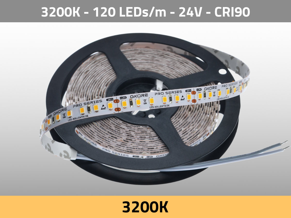 LED Streifen Strip 3200K Kunstlicht Tungsten CRI 90