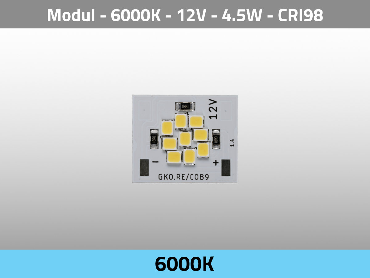 LED Module COB 9 6000K Tageslicht Daylight 12V CRI96