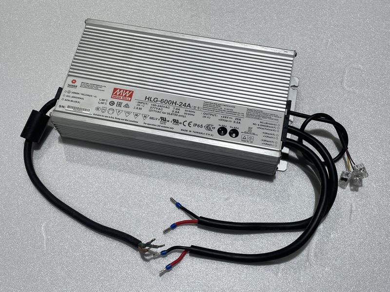 LED Power Supply - MeanWell HLG-600H-24A 600W 24VDC 25A