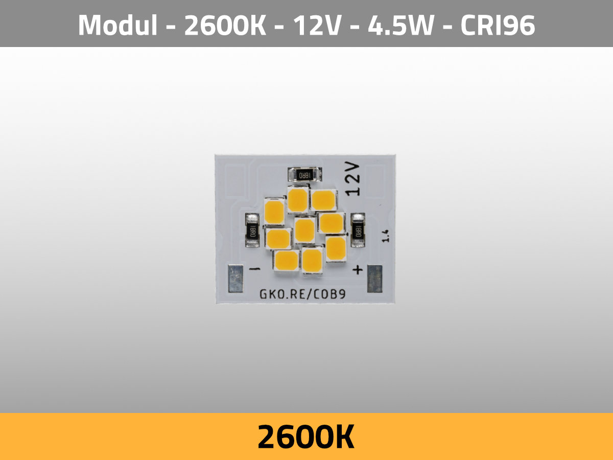 LED Module COB 9 2600K Tungsten 12V CRI96