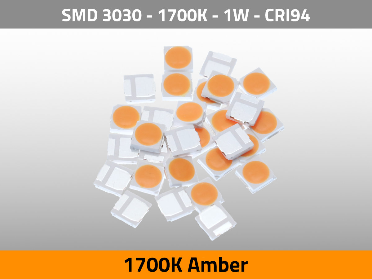 LED SMD 3030 1700K CCT 3V 1W 350mA 75lm CRI94 TLCI85