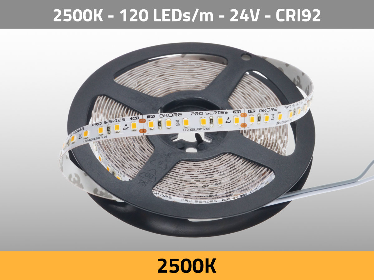 LED Strip 2500K 5m 24V CRI92 Warm White Tungsten